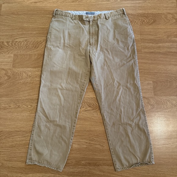 PETER MILLAR Pants Men's Size 38 (37x27.5) Khaki‎ Chino Flat Front Preppy - Picture 1 of 8